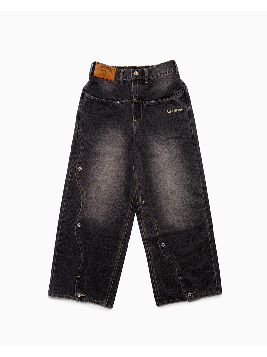 LEFT ALONE RAW WAVE DENIM PANTS -BLACK- – LEFT ALONE OFFICIAL