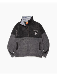 HALF ZIP KNIT -CHARCOAL-