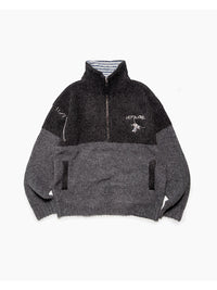 HALF ZIP KNIT -CHARCOAL-