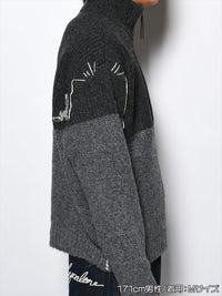 HALF ZIP KNIT -CHARCOAL-
