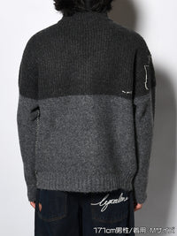 HALF ZIP KNIT -CHARCOAL-