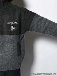 HALF ZIP KNIT -CHARCOAL-