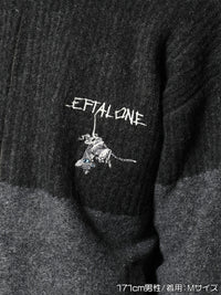 HALF ZIP KNIT -CHARCOAL-
