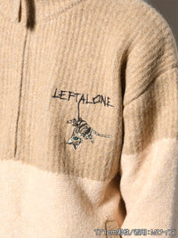 HALF ZIP KNIT -BEIGE-