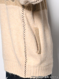 HALF ZIP KNIT -BEIGE-