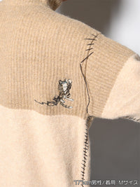 HALF ZIP KNIT -BEIGE-