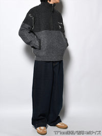 HALF ZIP KNIT -CHARCOAL-