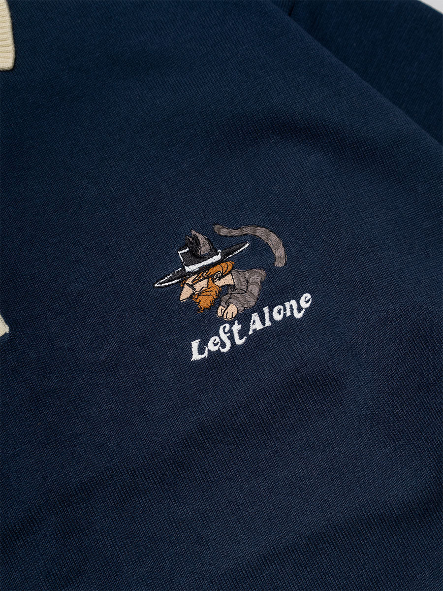 KNIT POLO -NAVY-