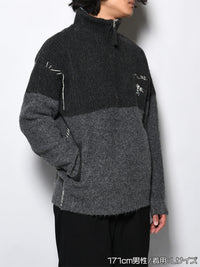 HALF ZIP KNIT -CHARCOAL-