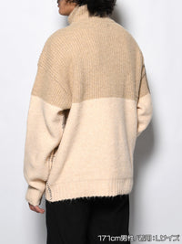 HALF ZIP KNIT -BEIGE-