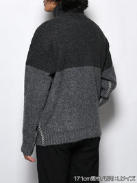 HALF ZIP KNIT -CHARCOAL-