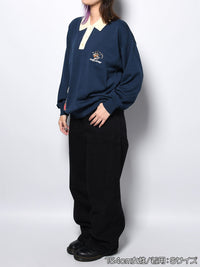 KNIT POLO -NAVY-