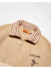 HALF ZIP KNIT -BEIGE-