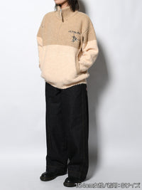 HALF ZIP KNIT -BEIGE-
