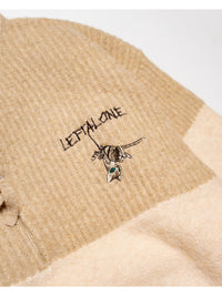 HALF ZIP KNIT -BEIGE-