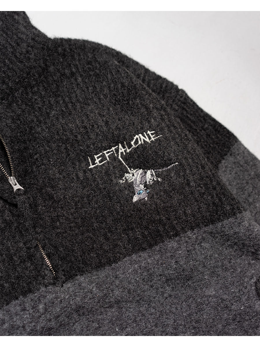 HALF ZIP KNIT -CHARCOAL-
