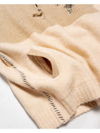 HALF ZIP KNIT -BEIGE-