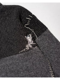 HALF ZIP KNIT -CHARCOAL-