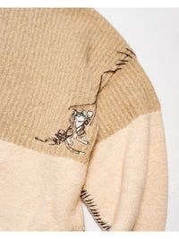 HALF ZIP KNIT -BEIGE-