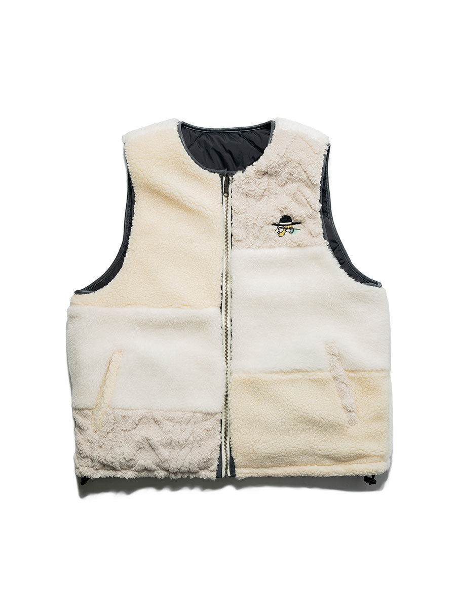 REVERSIBLE VEST -BLACK-