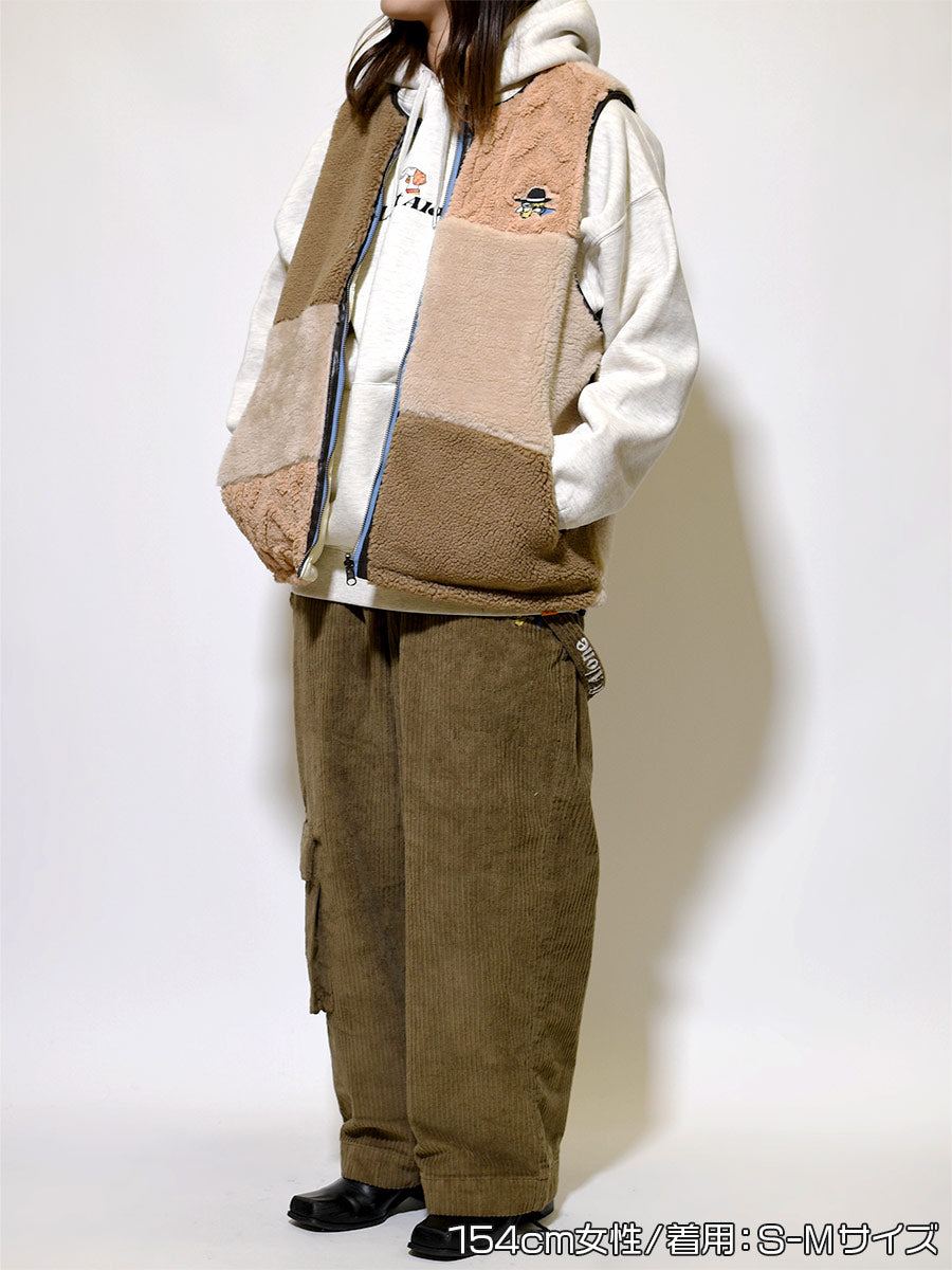 CORDUROY PANTS -BROWN-