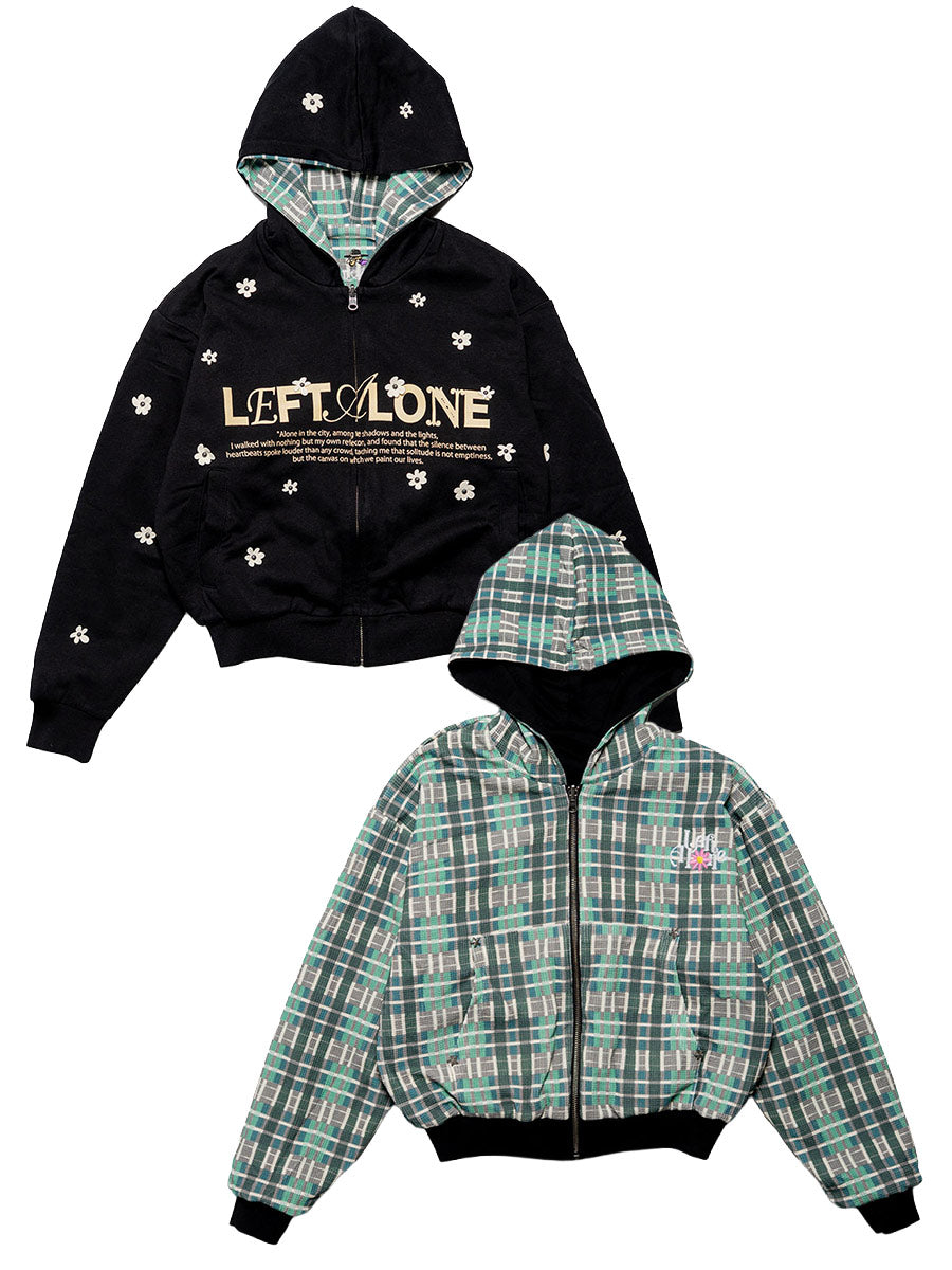 REVERSIBLE HOODIE -BLACK-