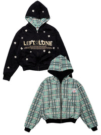 REVERSIBLE HOODIE -BLACK-