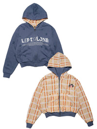 REVERSIBLE HOODIE -BLUE-