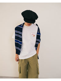 HEART POCKET TEE -WHITE-