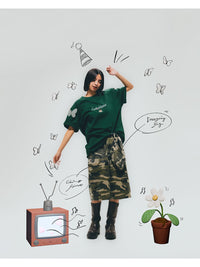 SMOKING CAKE S/S TEE -GREEN-