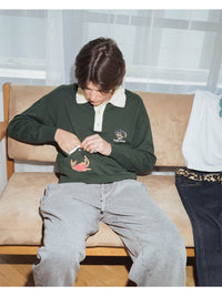 KNIT POLO -GREEN-