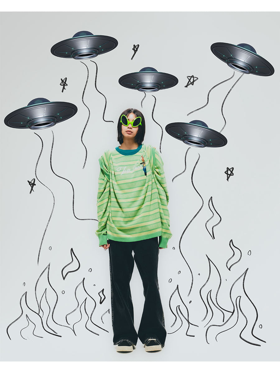 BORDER S/S TEE -GREEN-