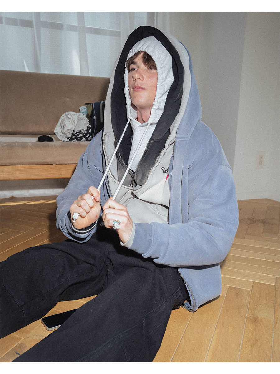 HEART ZIP PARKA -IVORY-