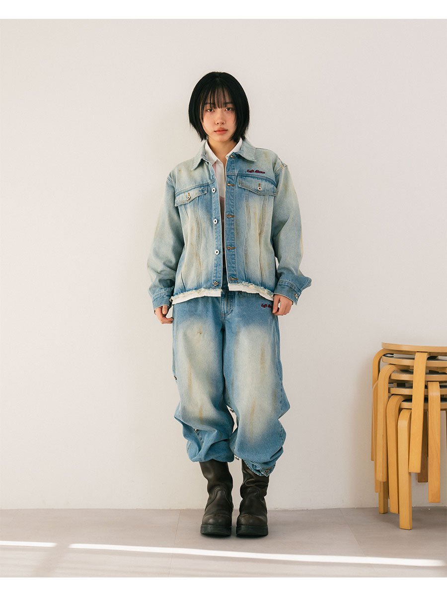 RAW WAVE DENIM PANTS -L.INDIGO-