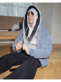 HEART ZIP PARKA -BLACK-