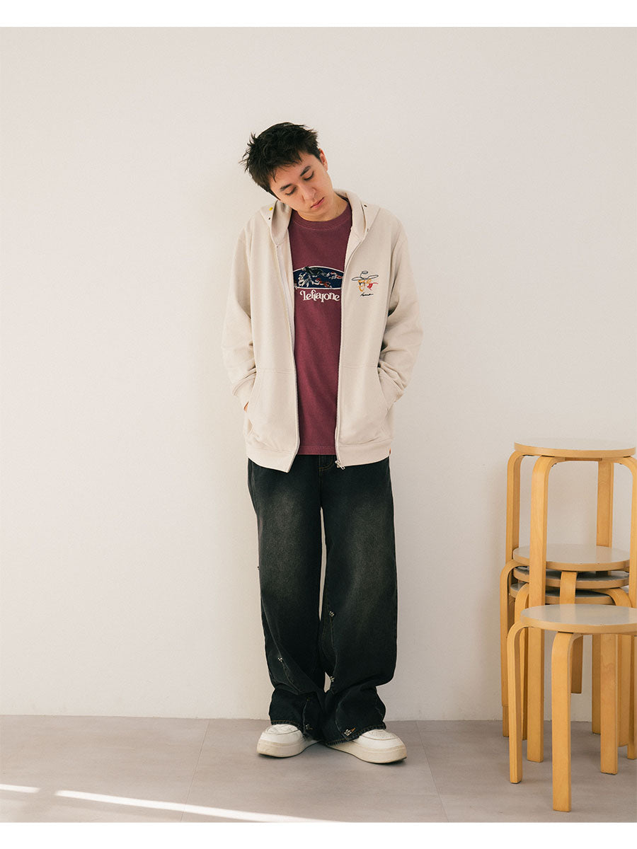 STUDS ICON ZIP PARKA -YELLOW-