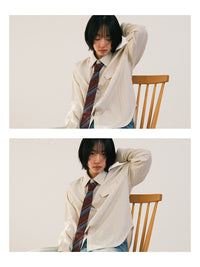 TIE STRIPE LS SHIRT -LIGHT BLUE-