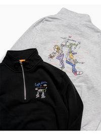 HALF ZIP SWEAT -ASH-