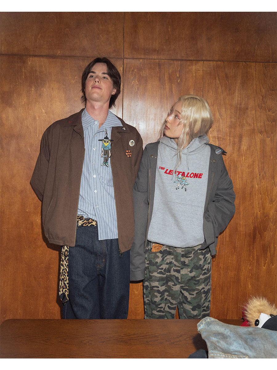 BLOUSON -BROWN-