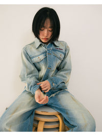 RAW WAVE DENIM JKT -L.INDIGO-