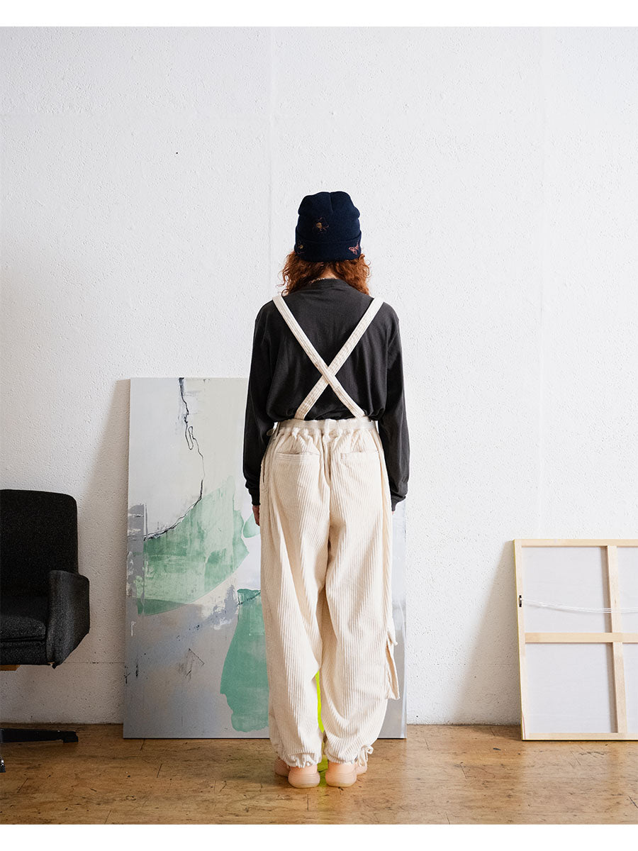 CORDUROY PANTS -BROWN-