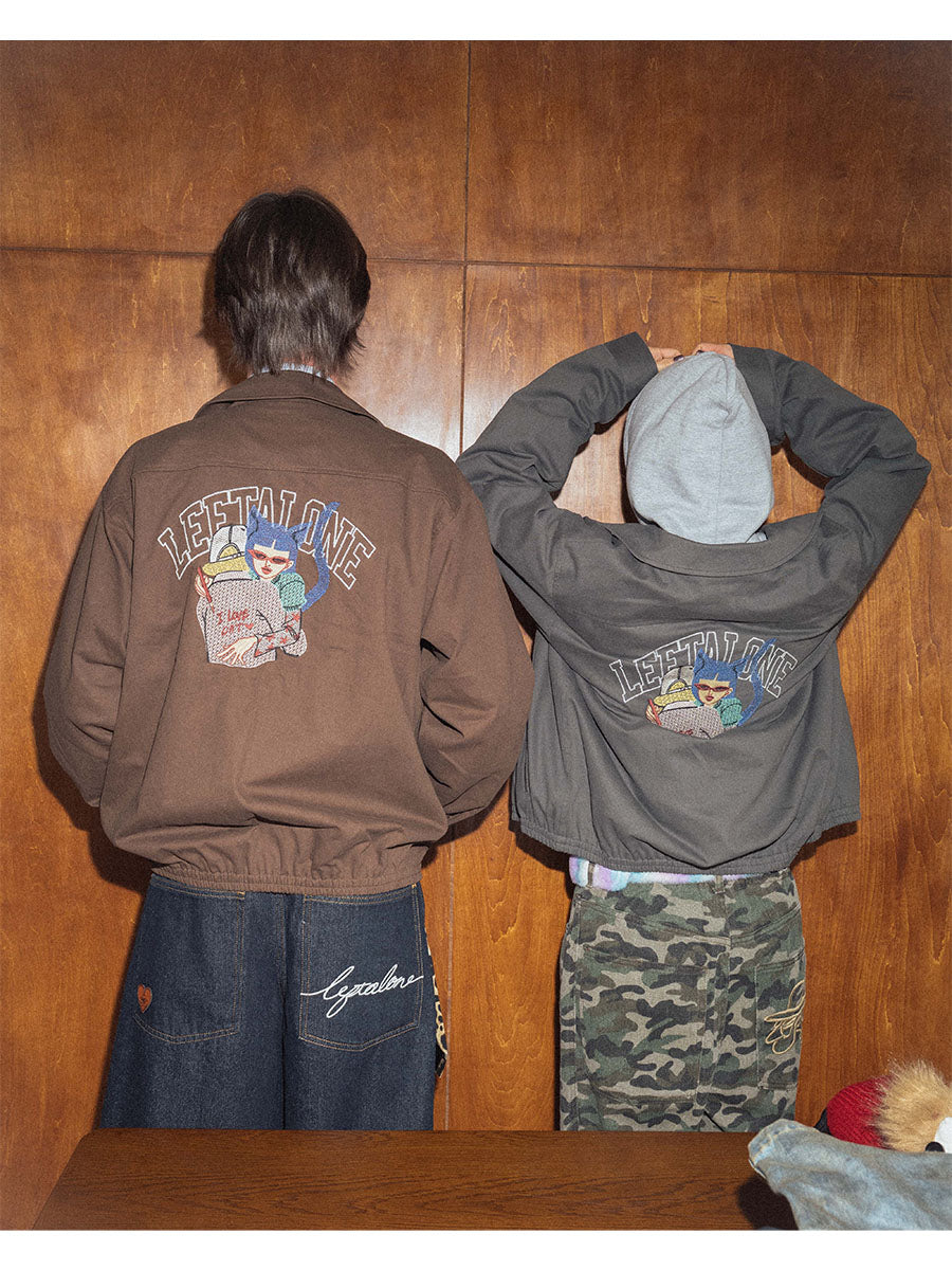BLOUSON -BROWN-