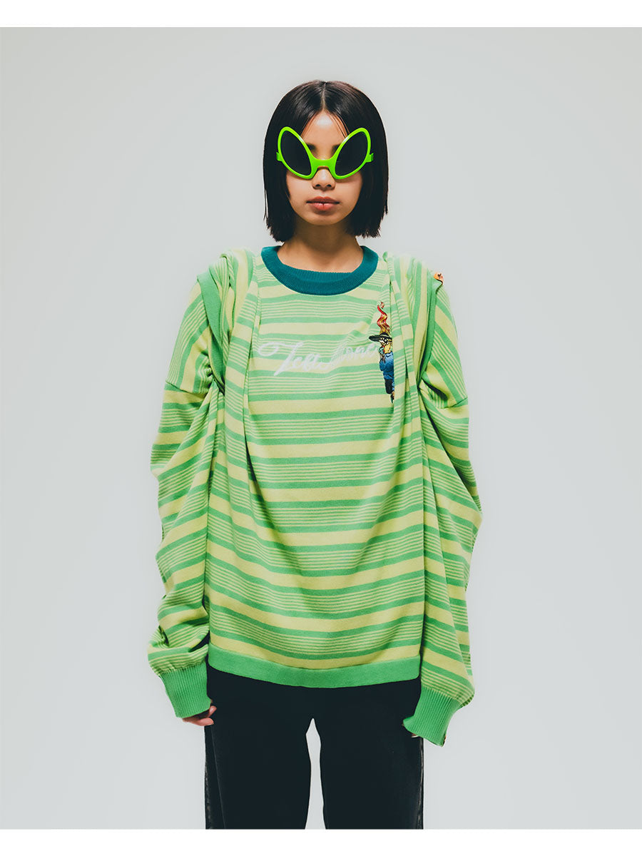 BORDER S/S TEE -ORANGE-