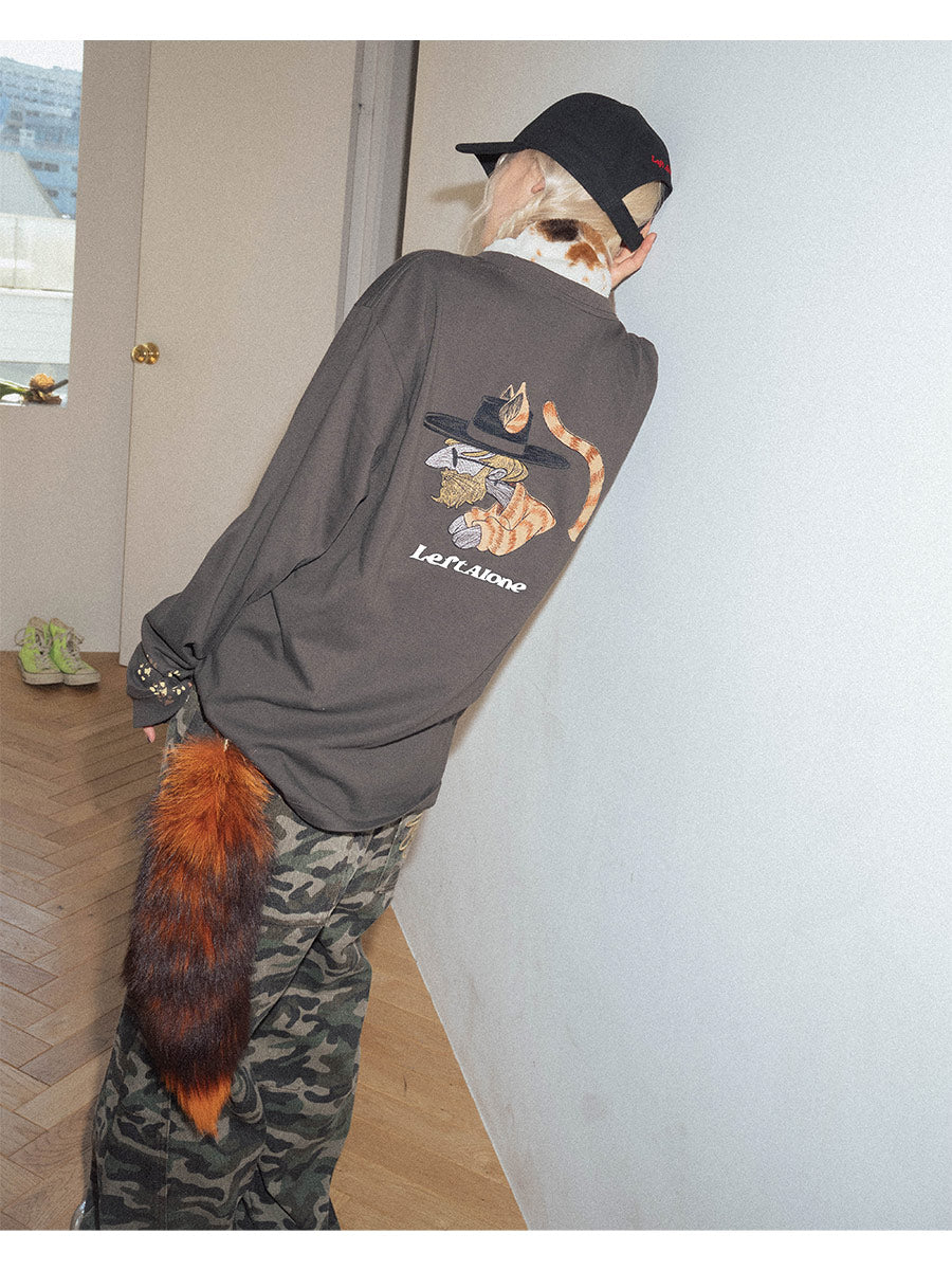 ICON CAT L/S TEE -LIGHT BLUE-