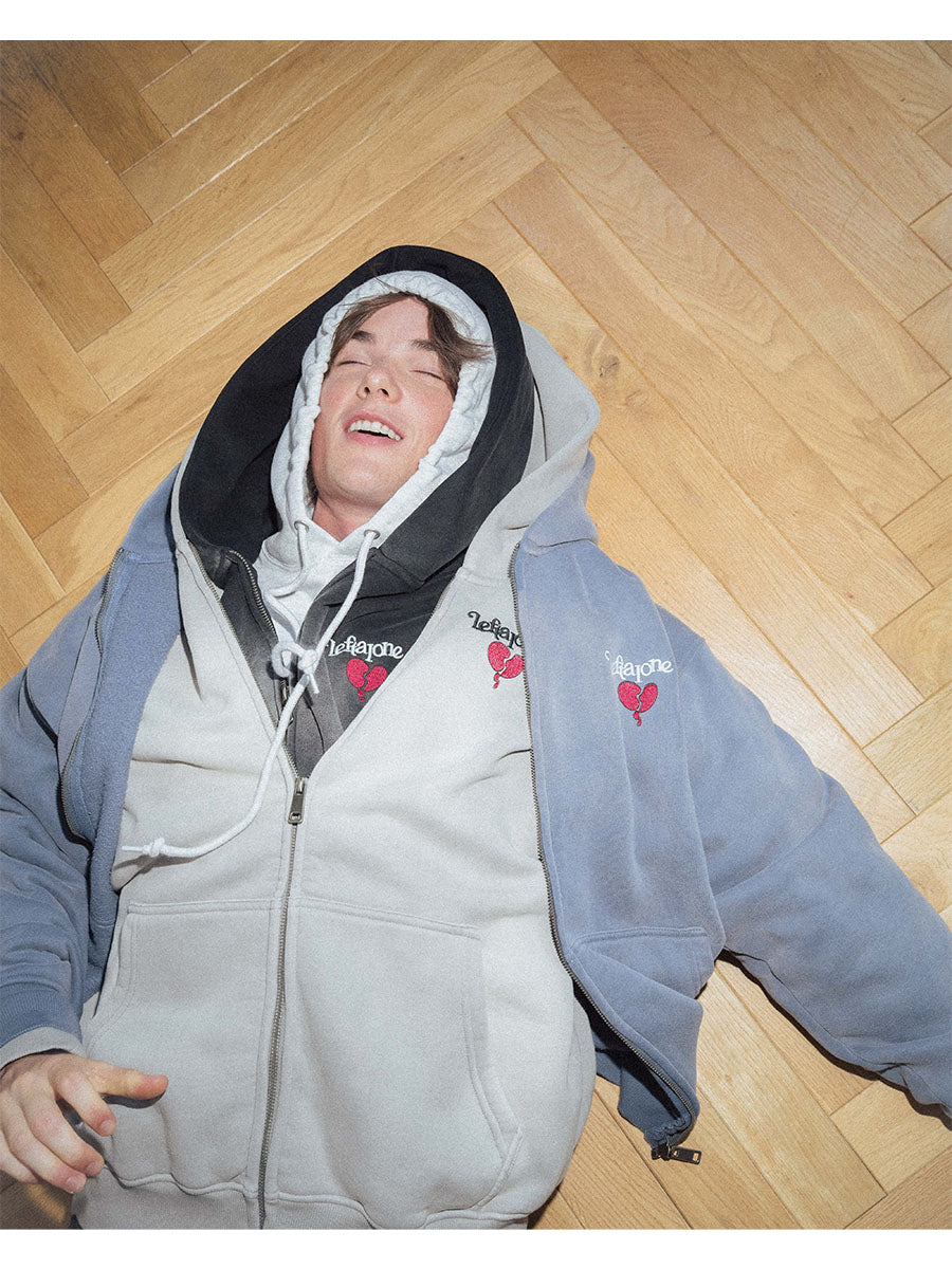 HEART ZIP PARKA -BLUE-