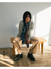 LEOPARD PAINT PANTS -BEIGE-