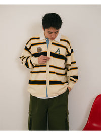 WIDE BORDER KNIT SH -NAVY-