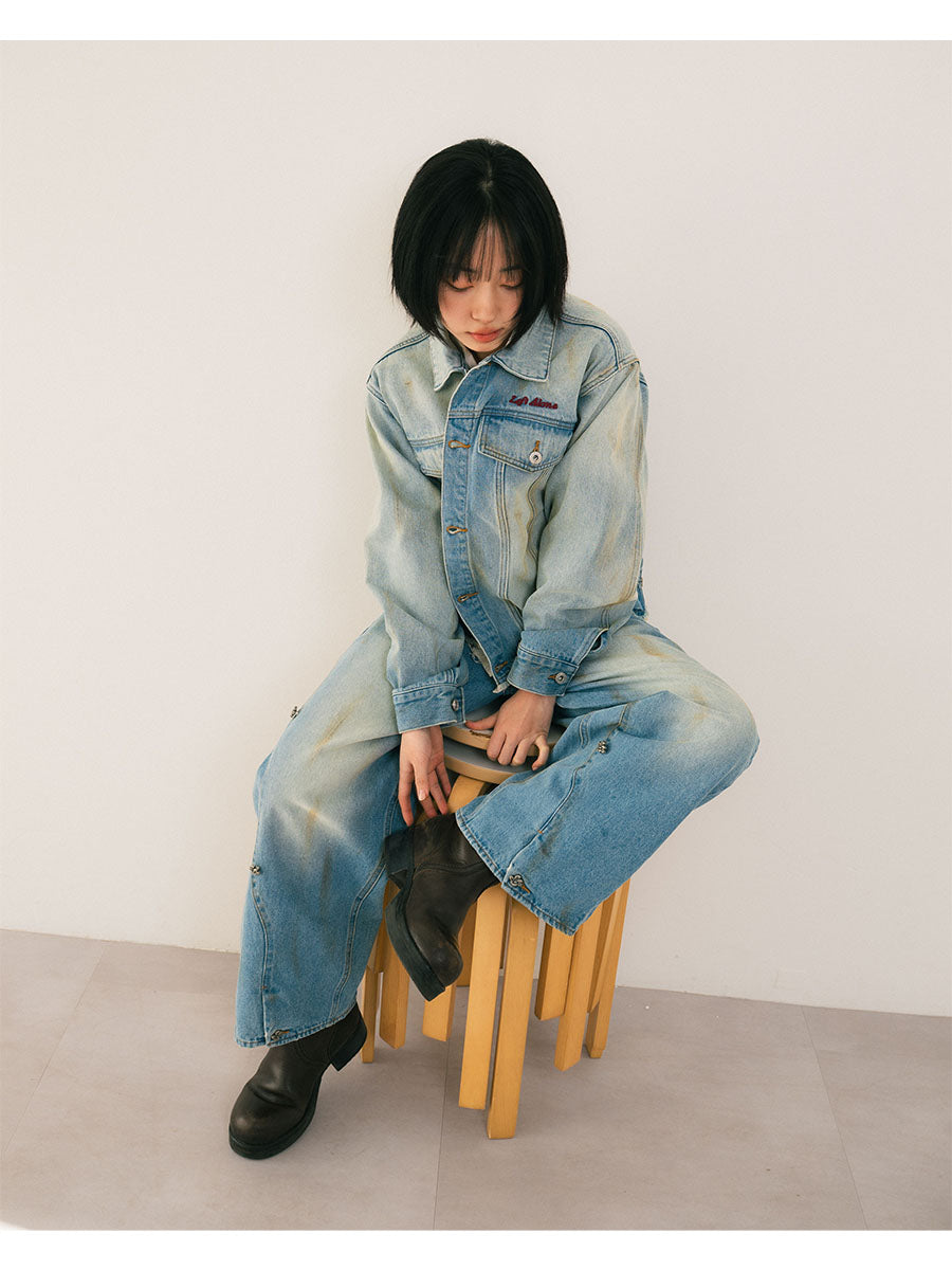 RAW WAVE DENIM PANTS -L.INDIGO-