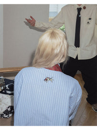 TIE L/S SHIRT -BLUE-