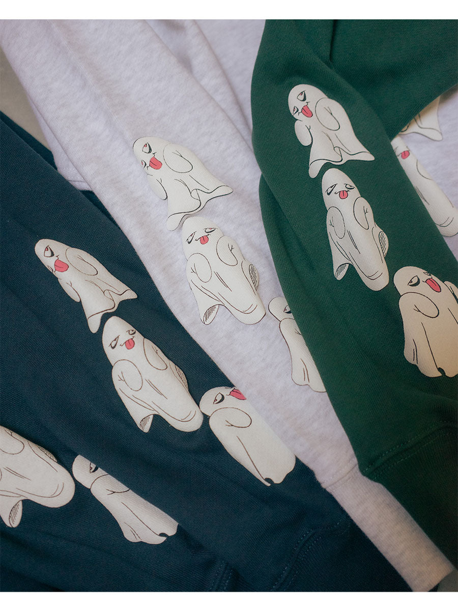 GHOST PUFF SWEAT -GREEN-